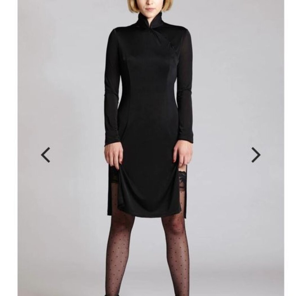 Mandarin Long Sleeve Bond Girl Dress